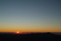 Red sunrise viewed from Mount Sinai.