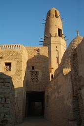 Dakhla Islamic village Al-Qasr. Minaret tower.