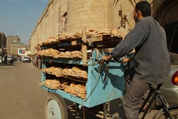 Bread is cycled in Cairo.