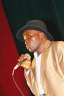 Michel Gohou, comedian from Cote d'Ivoire, Djembe d'or Festival, Conakry, Guinea, Guinee.