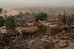 Village of Guiminie, Harmattan thick skies, Mali