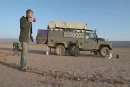 morning coffe in the dessert watching the sunrise
