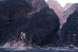 Charcoaled mountain after tanker explosion, Sinai.
