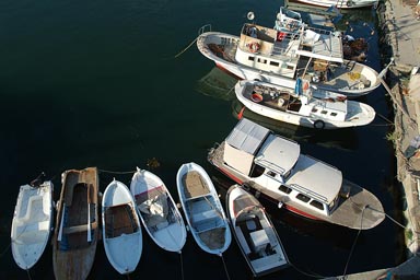 Boats in port of Galipoli, Turkey.
