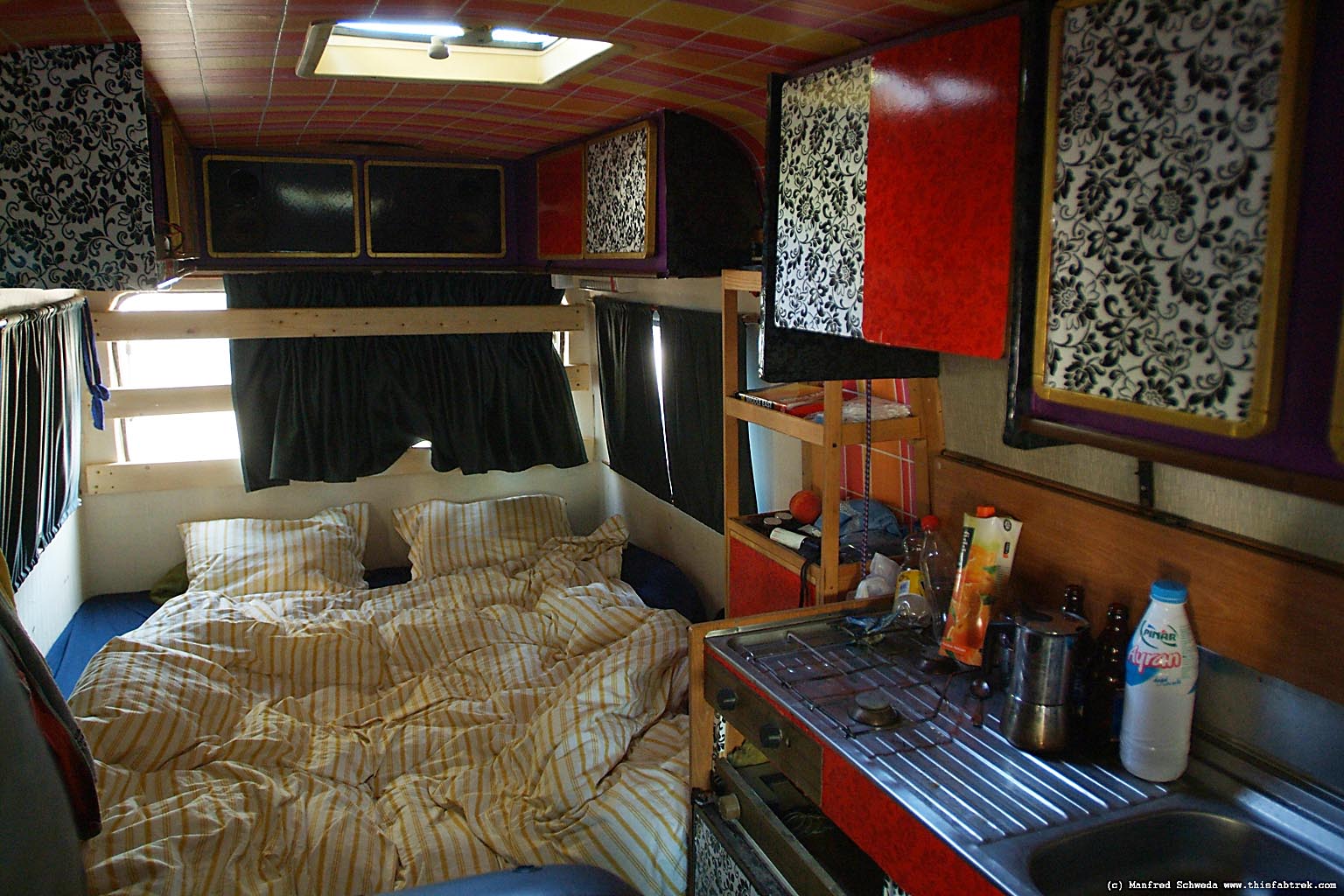 Inside the hippie van