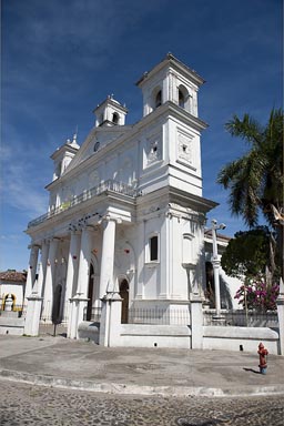 White cathedral of Suchitoto, El Salvador.
