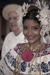 Smile of a queen. pollera, Carnival, Panama.