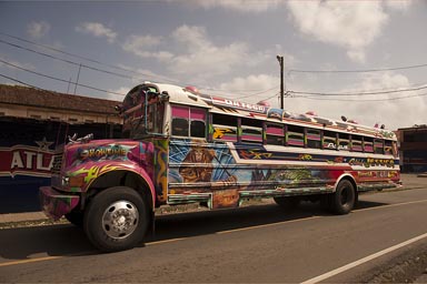 Graffiti painted on colorful Panama busses.
