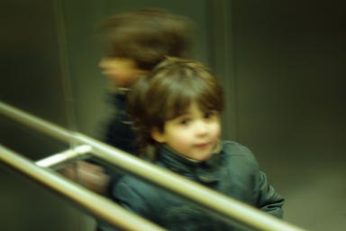 My boys in elevator.