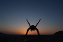 Dance, silhouette, sunset.