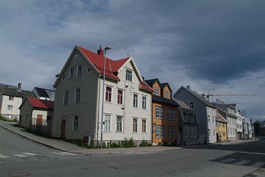 Tromso, old wooden houses.