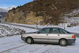 Audi 80 in Switzerland, on way to the UK.