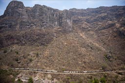 Ferromex freight train  through Septentrion Canyon, photo taken from Chepe.