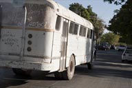 Old white bus in Los Mochis.