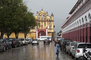 Town center and it rains. San Cristobal de las Casas, Chiapas.