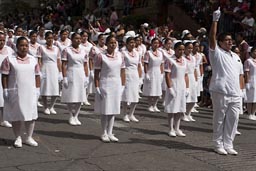 This is not North Korea, actually it is nurses marching on independence Day march in Cuernavaca, Mexico
