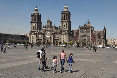Zocalo and cathedral, Mexico City.