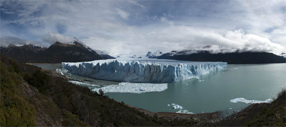 Panorama photography Perito Moreno glacier, Argentina.