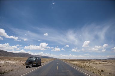Blue skies on the road, Puno to Bolivia.