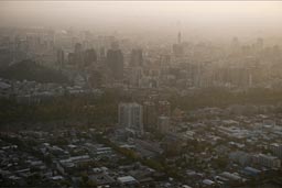 Evening haze and smog over Santiago de Chile.