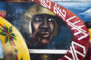 Detail of a mural in Riohacha, Colombia.
