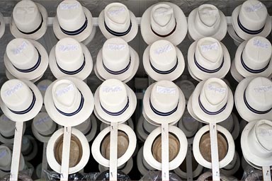 Manufactura of Panama hats in Cuenca, Ecuador.