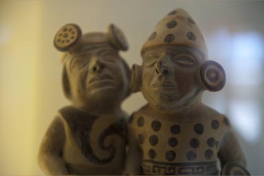 Ceramic figurine in Sipan museum.