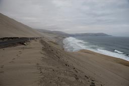 Peru's coastal dunes and the panamericana leads through it.