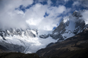 Glacier between Chopicalqui and Huascaran, Cordillera Blanca, Peru.