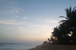 Tereso Hotel, Grand Bassam, Sunset on beach, Atlantik Ocean, Cote d'Ivoire, Ivory Coast.