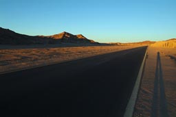 Sinai, long shade, road-desert, evening.