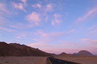 My road, dusk desert Egypt.