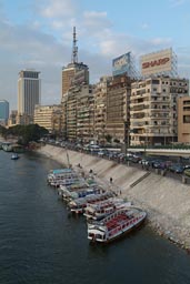 Cairo, Nile, skyline, pleasure boats.