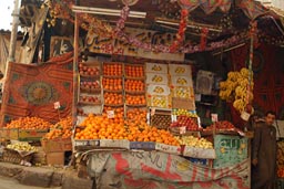 Oranges and other fruits sold in street Cairo.