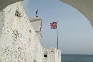 Union Jack still present, Missionaries have bought the land, Dixcove, Ghana