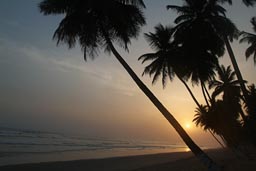 Ghana beach and sunset