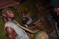 Lansana, and other drummers, Ballet Sanke, Conakry Guinea, Guinee, island of Kassa performance.