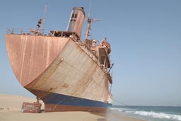 Cap Blanch near Nouadhibou, beach, stranded ship