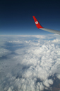 Turkish Airlines, wing over clouds.