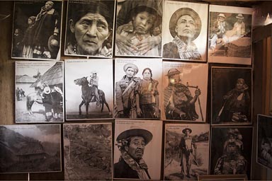 Old photos in the museum, Todos Santos, Guatemala.