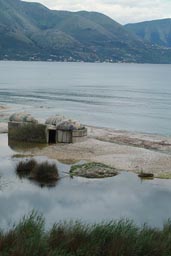 Bunkers on beach, Albania, south.