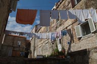 Hung up for drying, clothes, Dubrovnik.