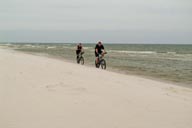Bikers on beach.