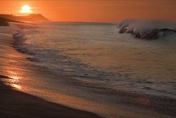 Sunrise and wave, San Jose del Cabo, Baja California Sur, Mexcio.