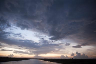 Laguna del Carmen, evening clouds.