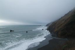 Foggy, cloudy, California coast.