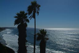 California, blue sky, blue sea.