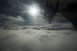 Above the clouds, flight.
