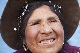 Aymara woman and hat, Coipasa, Bolivia.