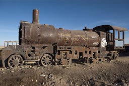 Rusting away, 100 year old steam engines, train cementry, Uyuni.
